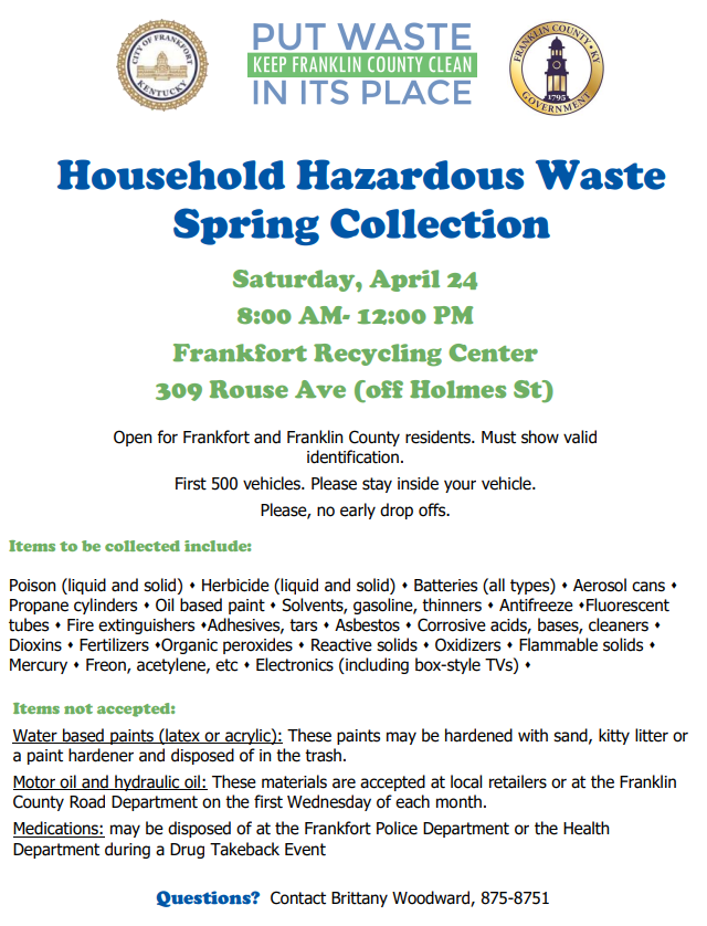 Household Hazardous Waste Collection Event Franklin County